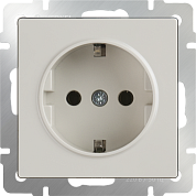 Розетка с заземлением / WL03-SKG-01-IP20 слоновая кость