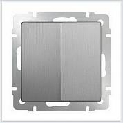 Выкл. двухкл. / WL09-SW-2G серебр.рифл.