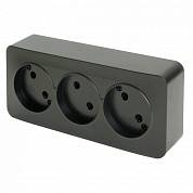 STEKKER София Розетка 3-я б/з о/у. черный IP20