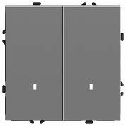 Выключатель 2 кл. с индикатором (механизм) 10А платиново-серый