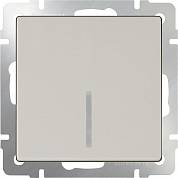 Выкл. однокл. прох. с подсв. / WL03-SW-1G-2W-LED слон. кость