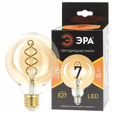 F-LED G95-7w-824-E27 spiral gold