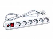 Универсал Сетевой фильтр ПВС 3*0,75 6гн.выкл.7м белый