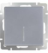 Выкл. однокл. прох. с подсв. / WL06-SW-1G-2W-LED серебр.